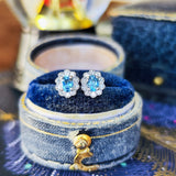 天然アクアマリン 天然ダイヤモンド ピアス