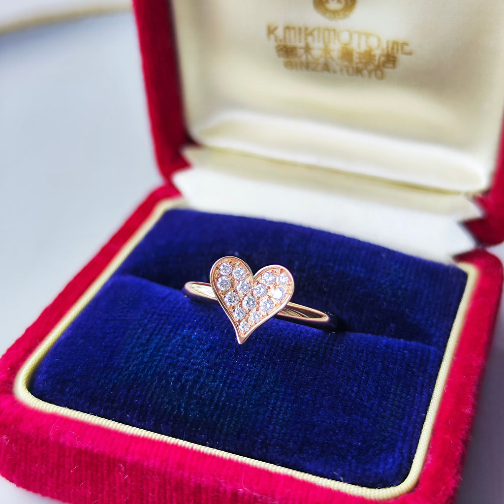 MIKIMOTO ミキモト ハートモチーフ ダイヤモンドリング