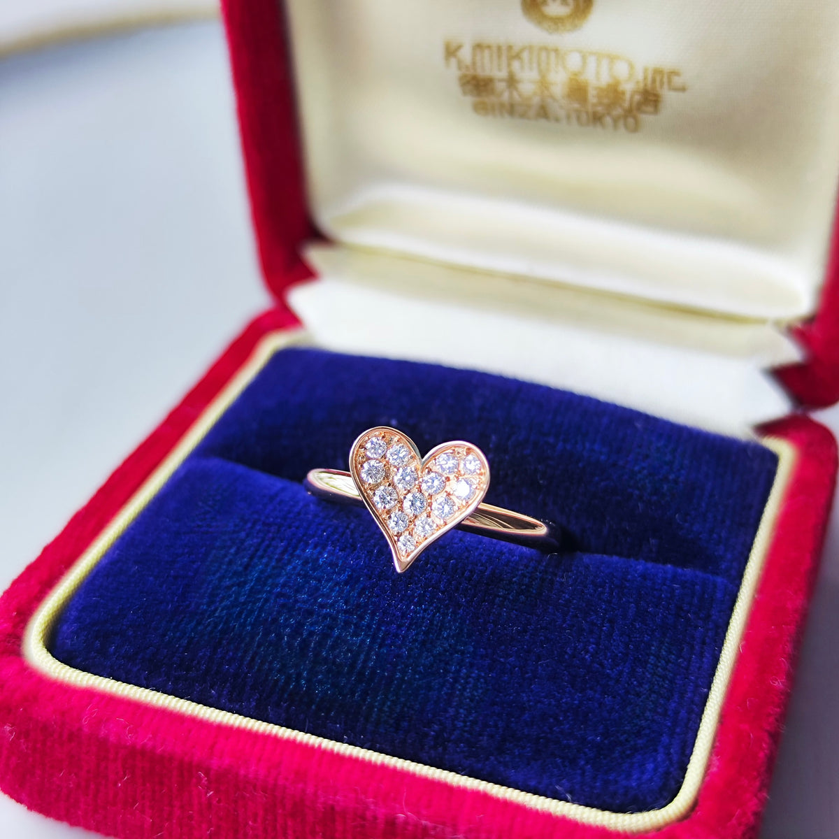 MIKIMOTO ミキモト ハートモチーフ ダイヤモンドリング