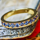 天然アレキサンドライト ダイヤカット ハーフエタニティリング 18金