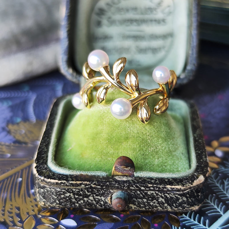 MIKIMOTO ミキモト あこや真珠 18金リング