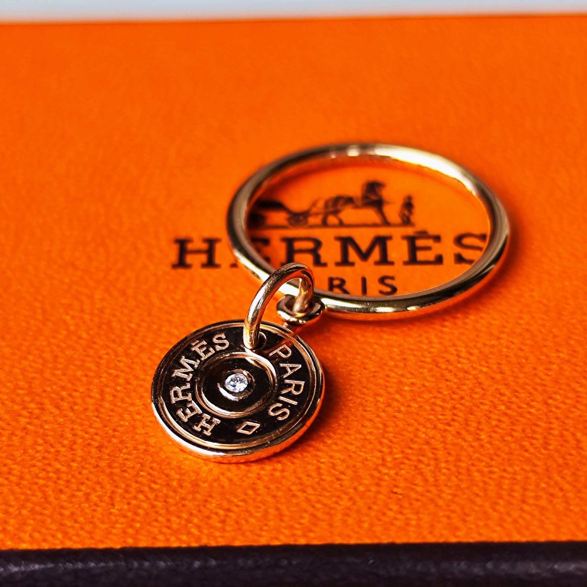 HERMES エルメス ガンバード クルー ド セル セリエ ダイヤモンド 18金PG