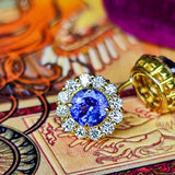 天然タンザナイト 天然ダイヤモンド 18金ピアス