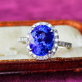 【大粒 4.22ct】天然タンザナイト 天然ダイヤモンド リング