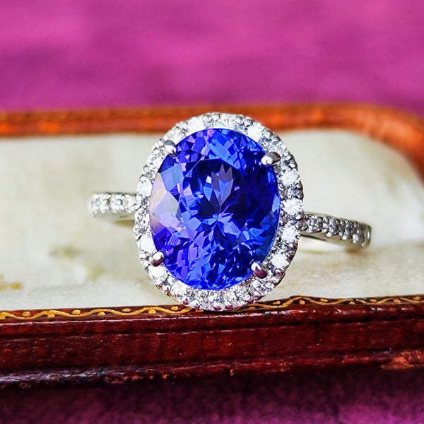 【大粒 4.22ct】天然タンザナイト 天然ダイヤモンド リング