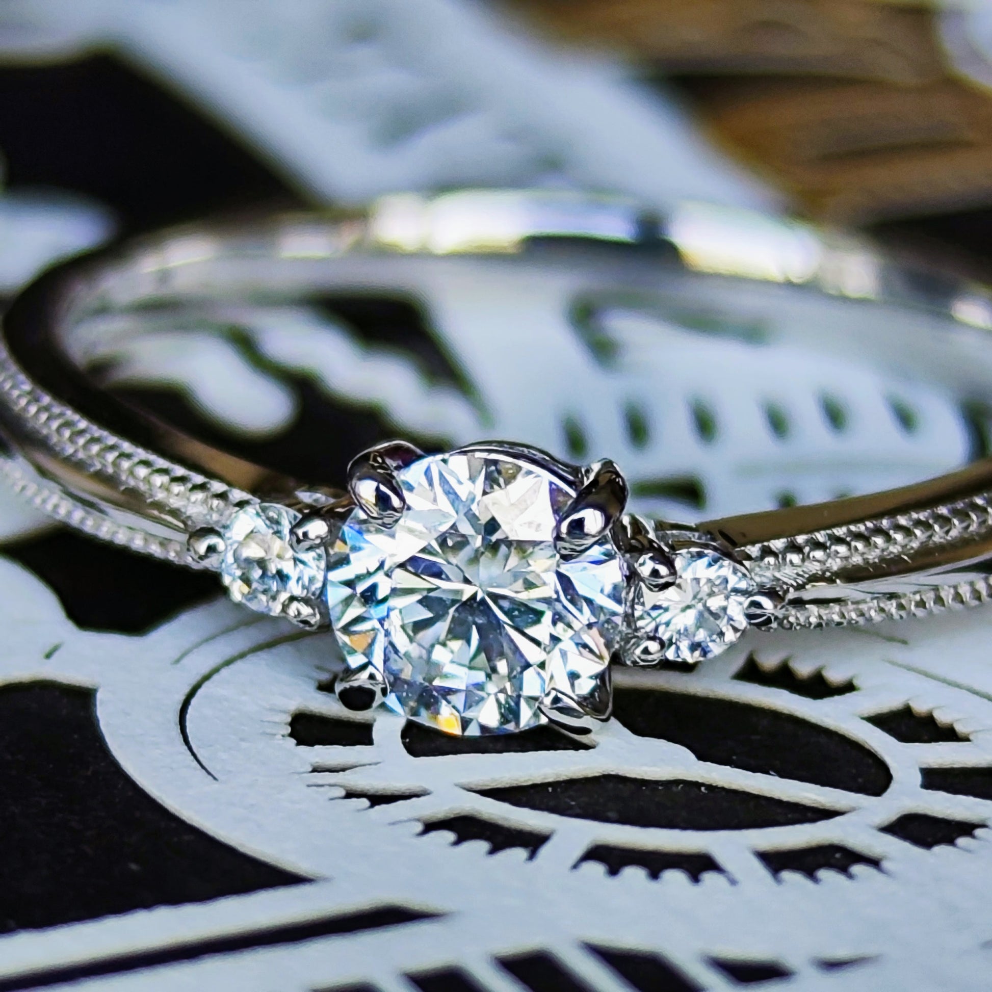 【お値下げ】Dカラー 天然ダイヤモンド 0.366ct プラチナリング