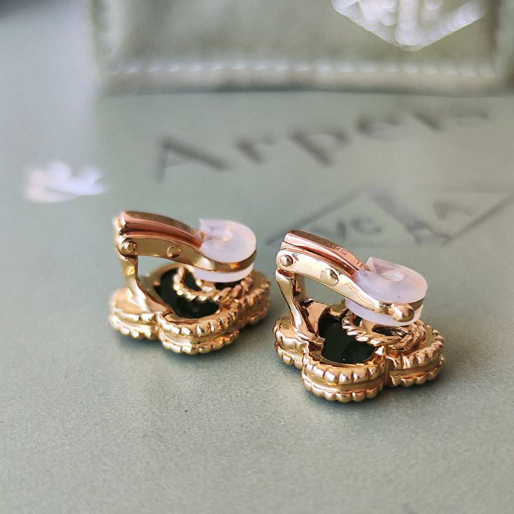 Van Cleef & Arpels ヴァンクリーフ&アーペル ヴィンテージアルハンブラ 翡翠 イヤリング