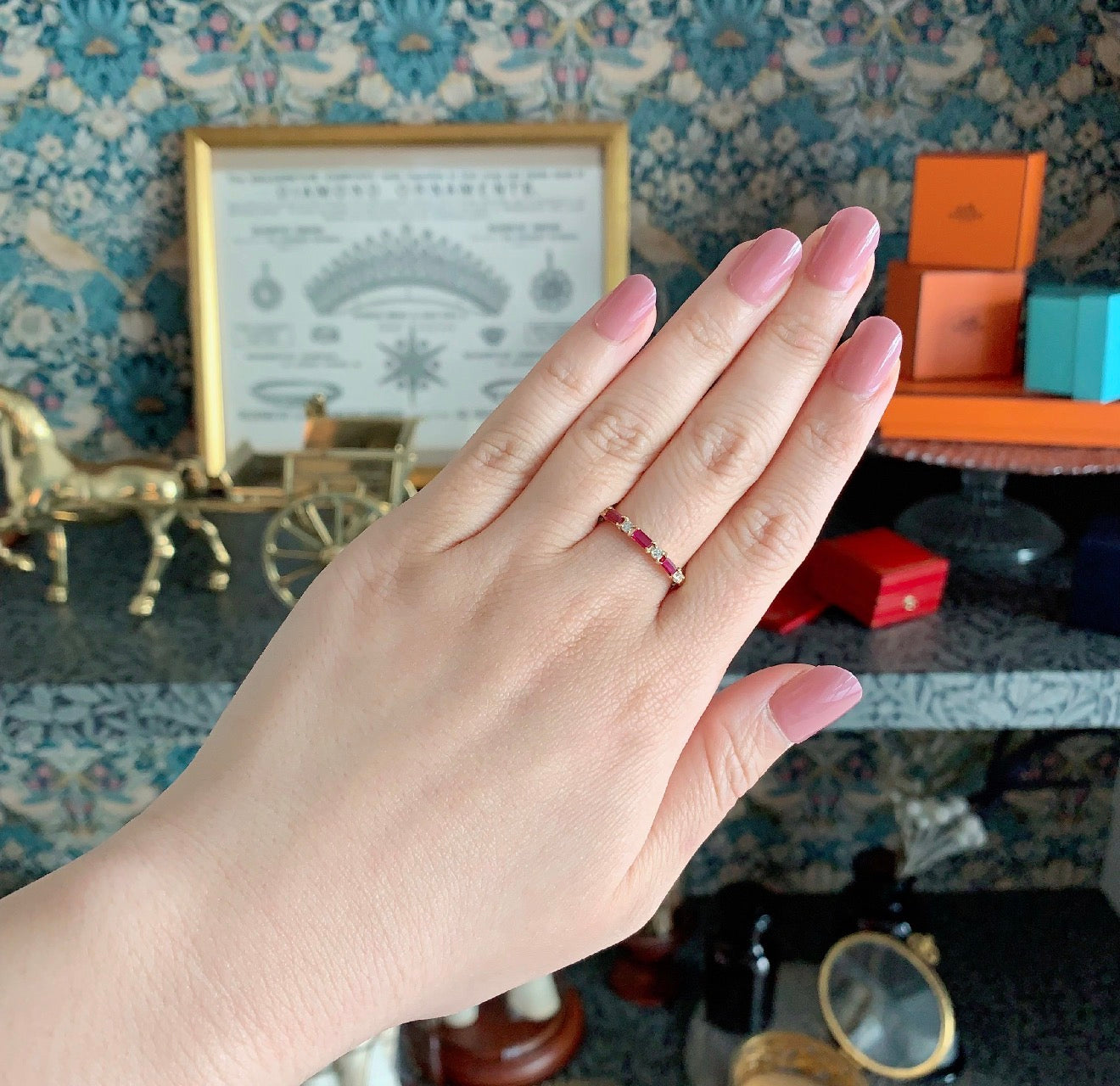 【非加熱 ピジョンブラッド】天然ルビー 天然ダイヤモンド 18金リング