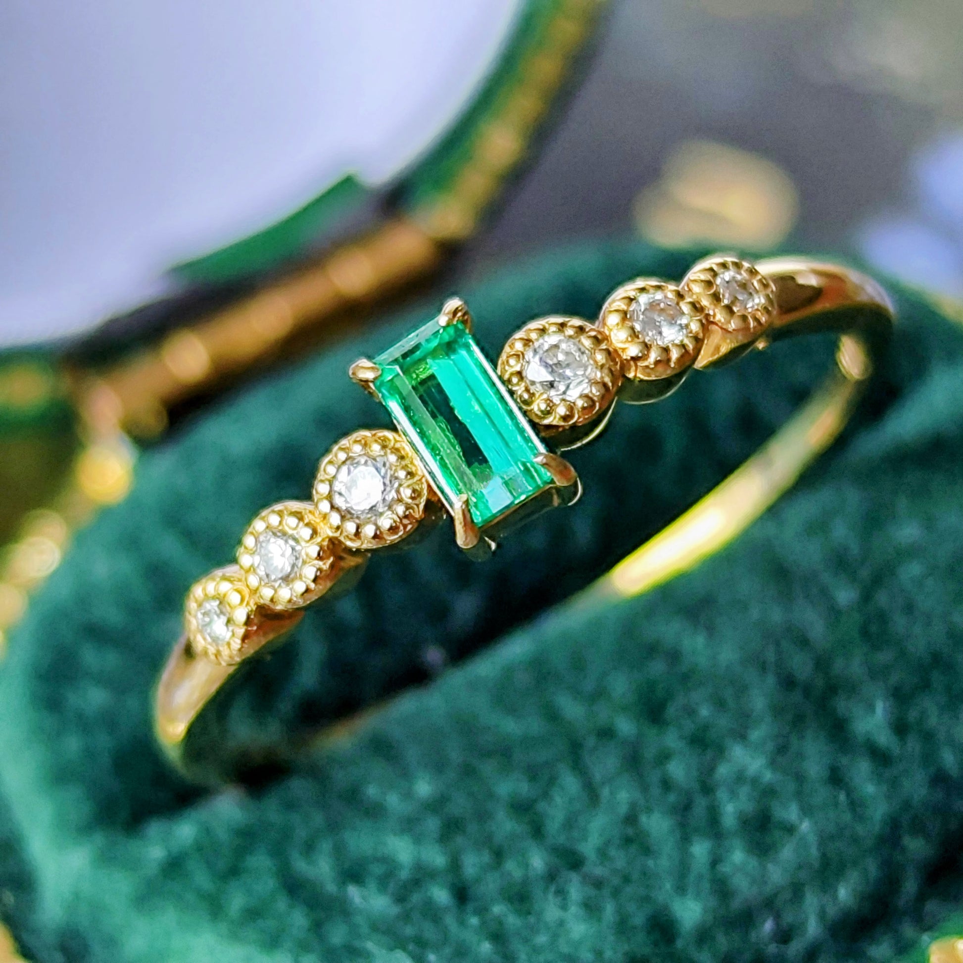 【コロンビア産】天然エメラルド 天然ダイヤモンド リング