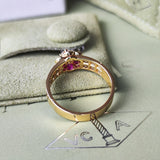 【Vintage Van Cleef & Arpels】ヴァンクリーフ&アーペル マデール ルビー ダイヤモンド フラワーリング