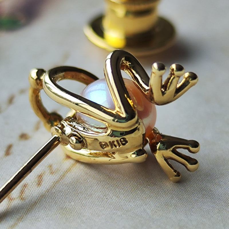 MIKIMOTO ミキモト カエルモチーフ ピンブローチ