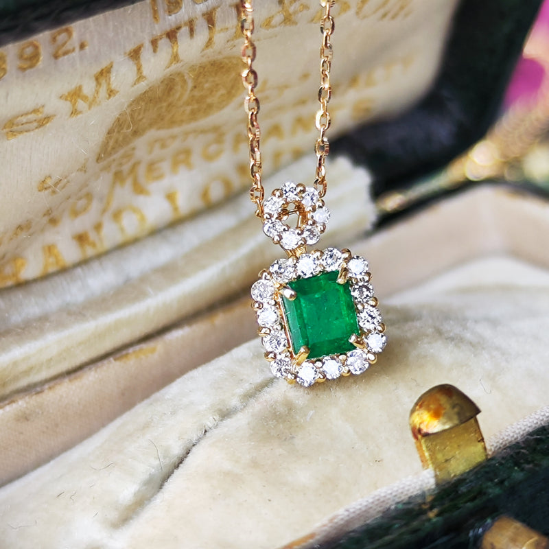 エメラルド(コロンビア産)ネックレス コロンビア産エメラルド ダイヤモンドネックレス EM 0.33ct F-1