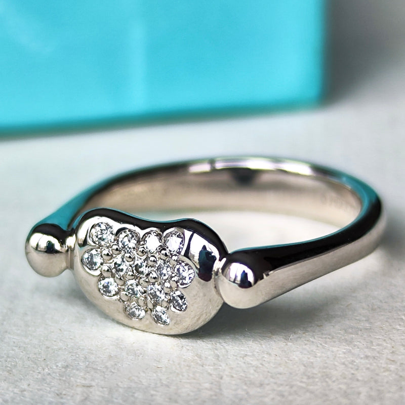 TIFFANY&Co ティファニー ビーン ダイヤモンドリング プラチナ