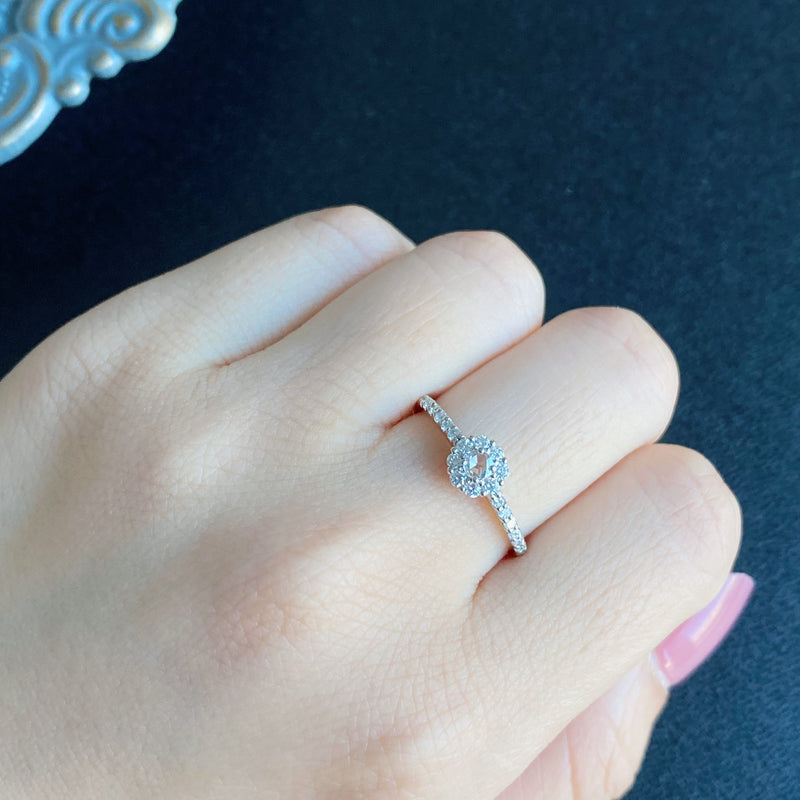 【ローズカット】天然ダイヤモンド プラチナリング