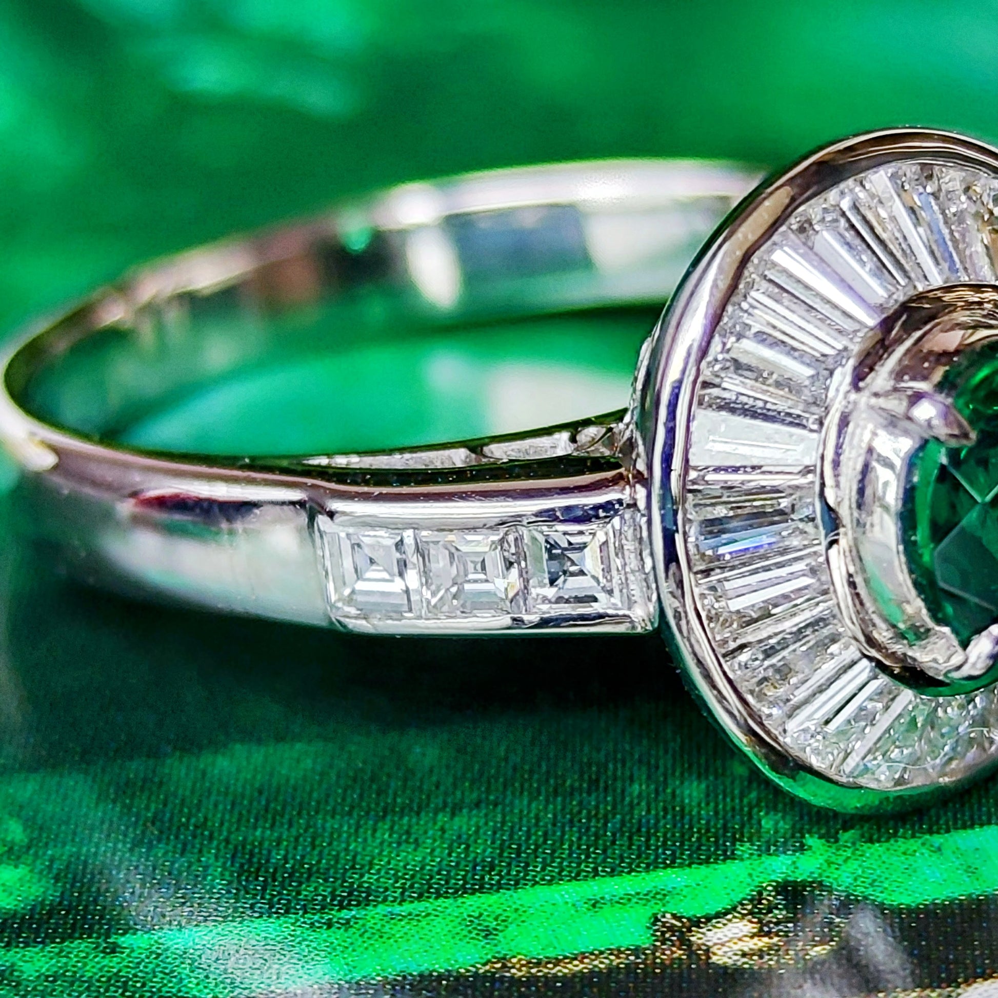 【ノンオイル ザンビア産】天然エメラルド 天然ダイヤモンド GIA プラチナリング