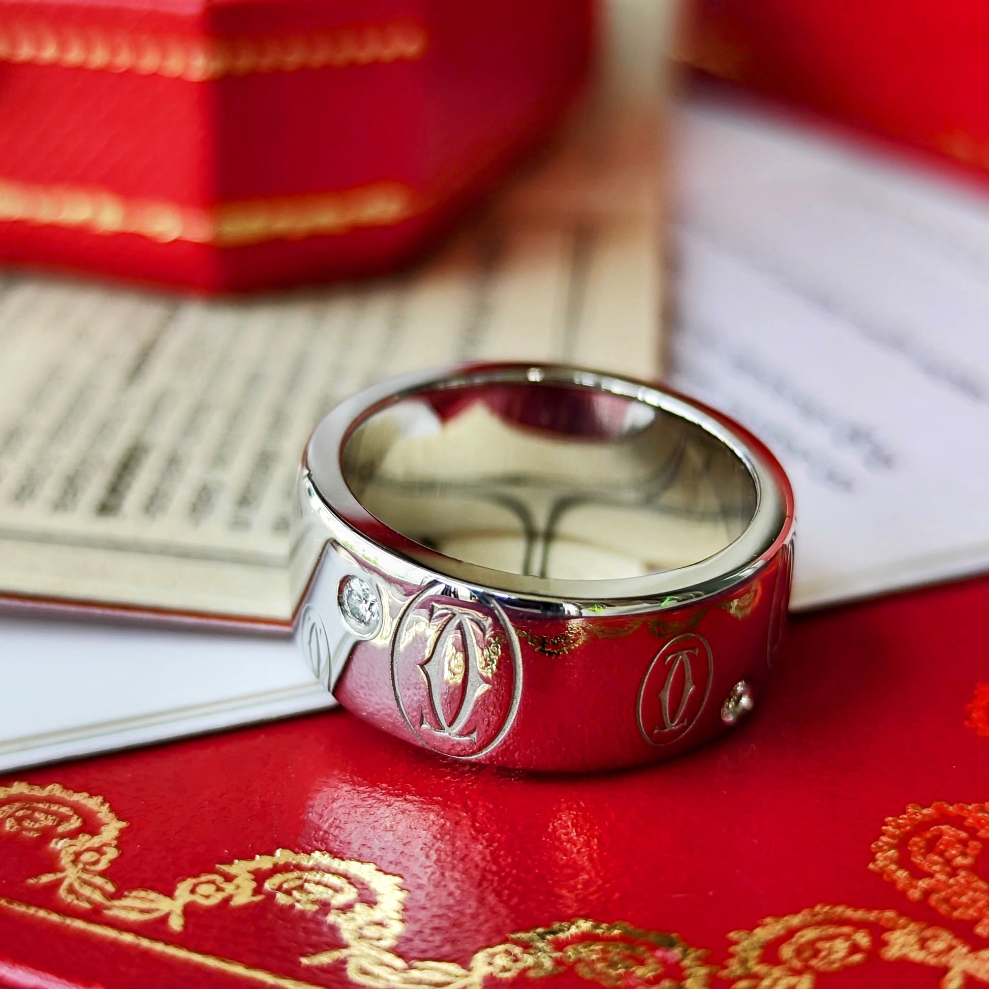 【Cartier 廃盤 レア】Cartier カルティエ ハッピーバースデー ダイヤモンドリング K18WG 51