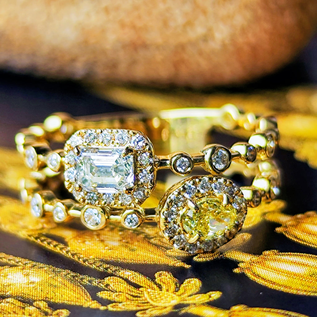 【イエローダイヤ】FANCY INTENSE YELLOW SI1 0.181ct ダイヤモンドリング