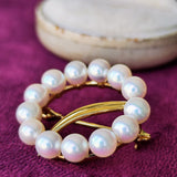 MIKIMOTO ミキモト あこや真珠 サークルモチーフ ブローチ
