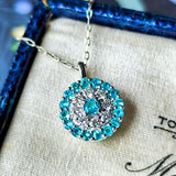 天然パライバトルマリン 天然ダイヤモンド ネックレス