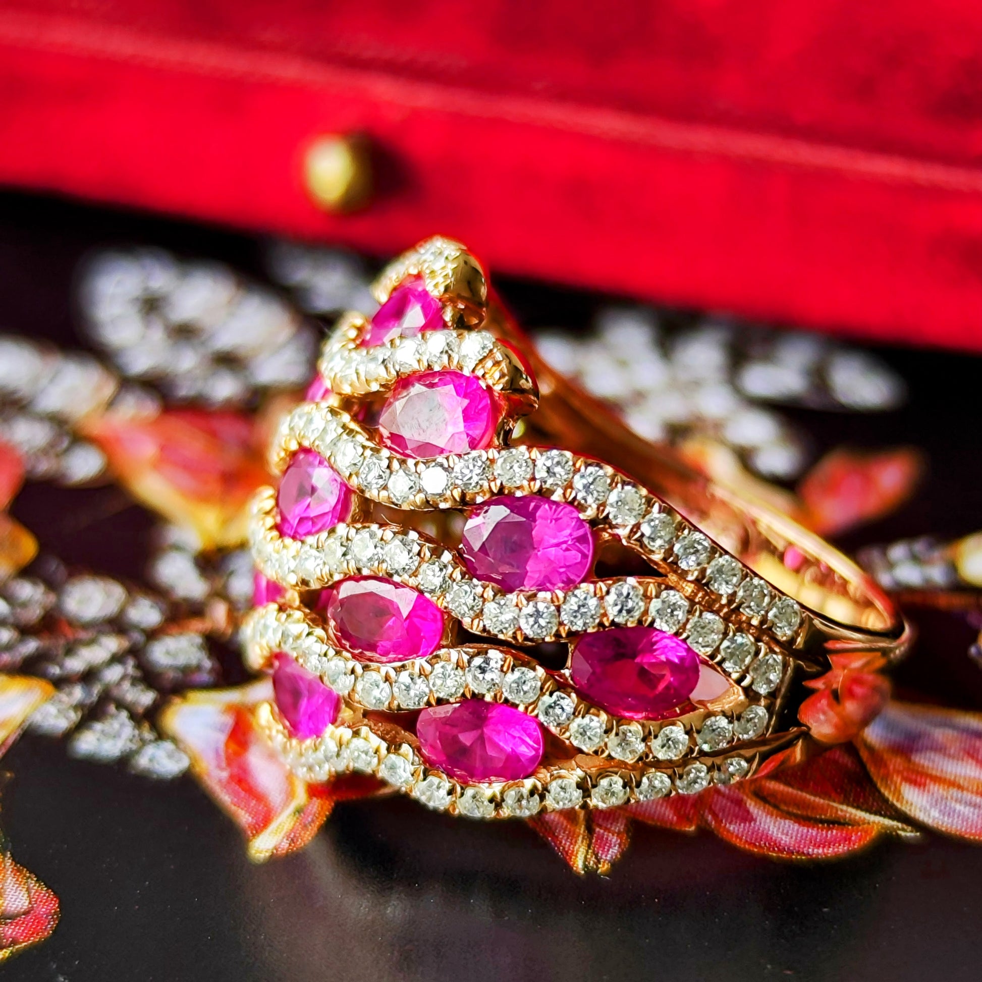 天然ルビー 天然ダイヤモンド 18金リング