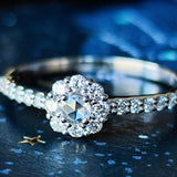 【ローズカット】天然ダイヤモンド プラチナリング