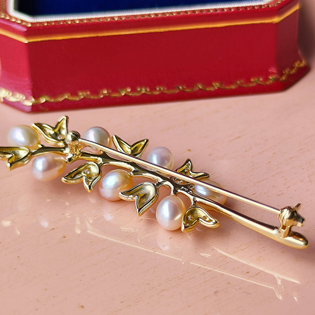 MIKIMOTO ミキモト 淡水真珠 18金ブローチ