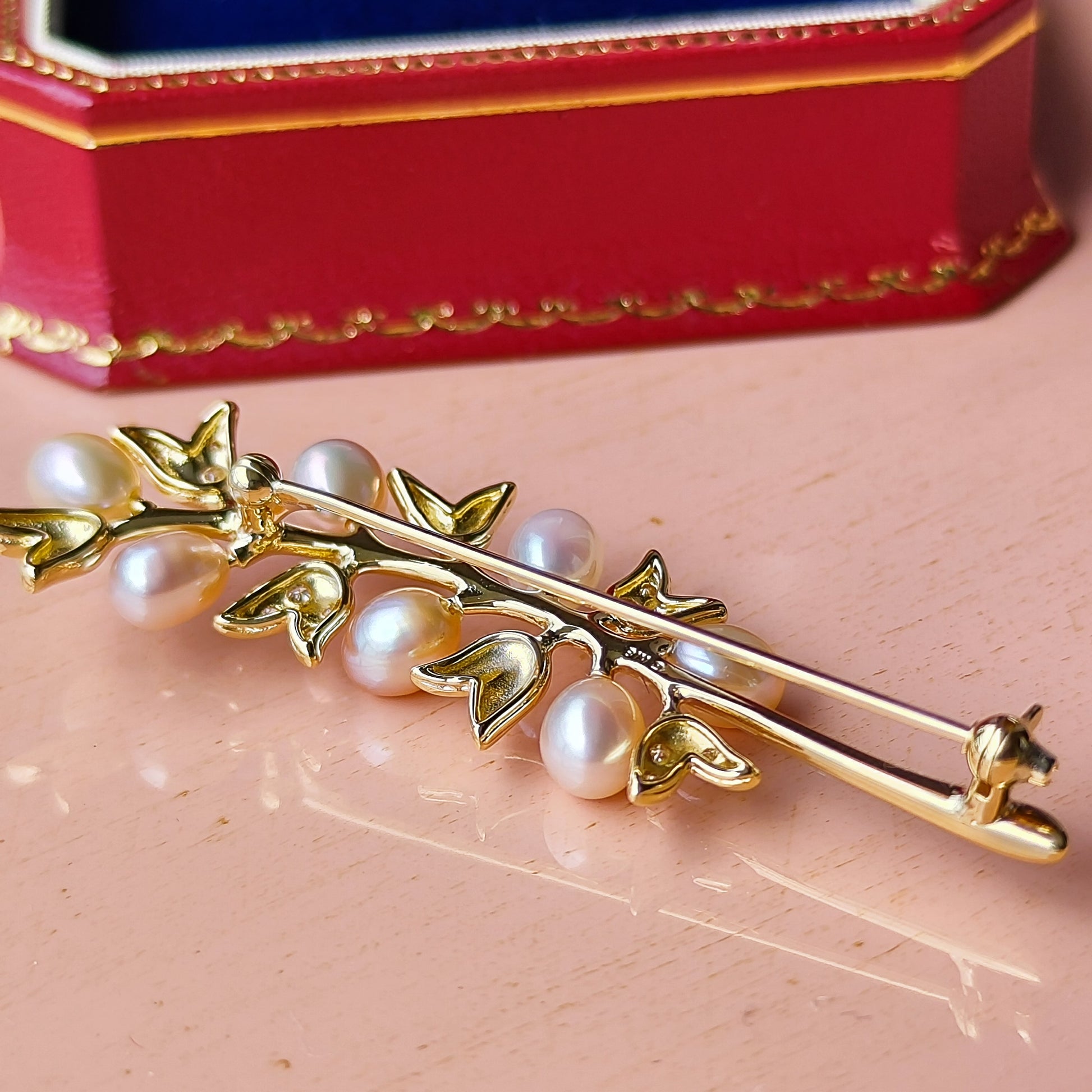 MIKIMOTO ミキモト 淡水真珠 18金ブローチ