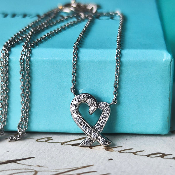 TIFFANY &Co ティファニー ラビングハート ダイヤモンド プラチナ ネックレス