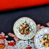 天然アンダリュサイト 天然ダイヤモンド プラチナピアス