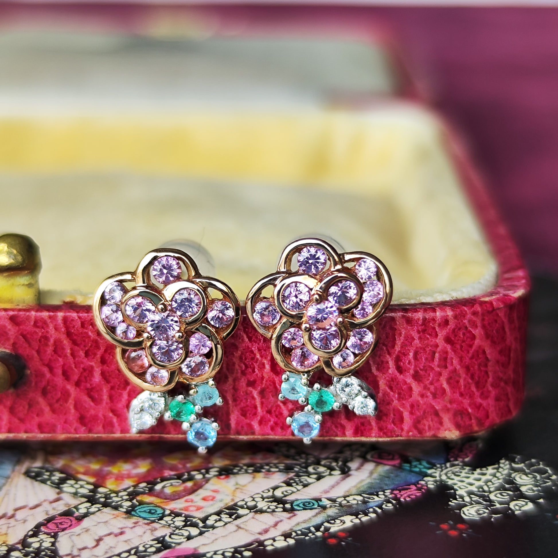 【ロマンチックガーデン】GSTV 天然石 カラーストーン ピアス