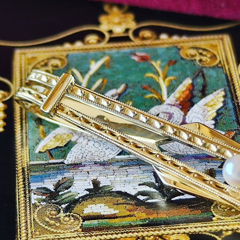 【オールドミキモト 】MIKIMOTO ミキモト あこや真珠 14金 タイピン