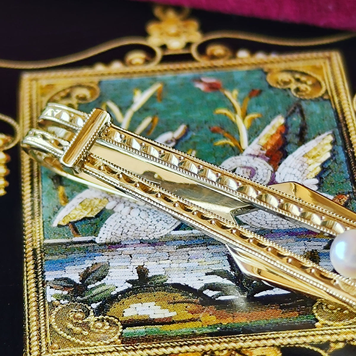 [Vintage MIKIMOTO] MIKIMOTO Akoya Pearl 14K Gold Tie Pin