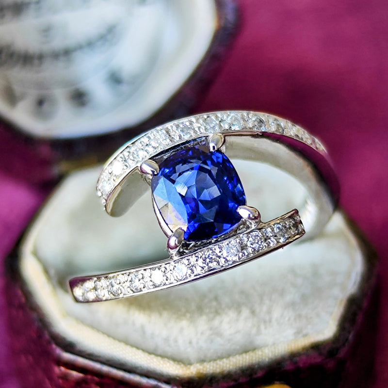 天然サファイア ダイヤモンド リング 1.53カラット 11号 天然サファイア 1.557ct 天然ダイヤモンド リング – Mico宝飾店
