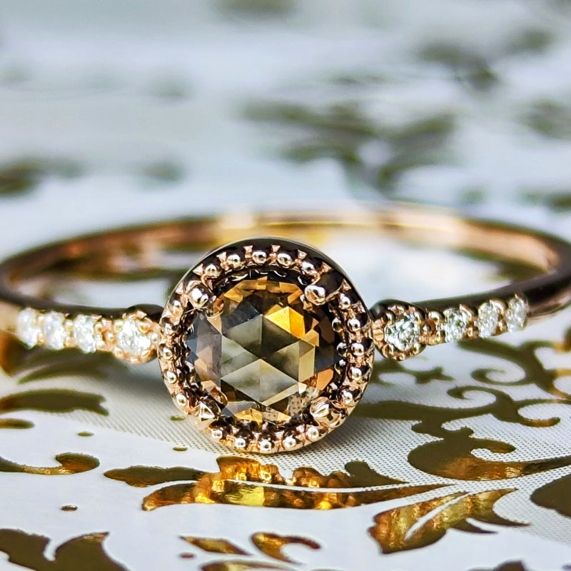 【ローズカット】天然ブラウンダイヤモンド 天然ダイヤモンド リング