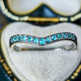 天然パライバトルマリン ハーフエタニティリング プラチナ