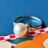 MIKIMOTO ミキモト あこや真珠 天然ダイヤモンドリング
