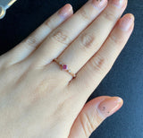 【ホットスピネル】天然ピンクスピネル 天然ダイヤモンド 18金リング