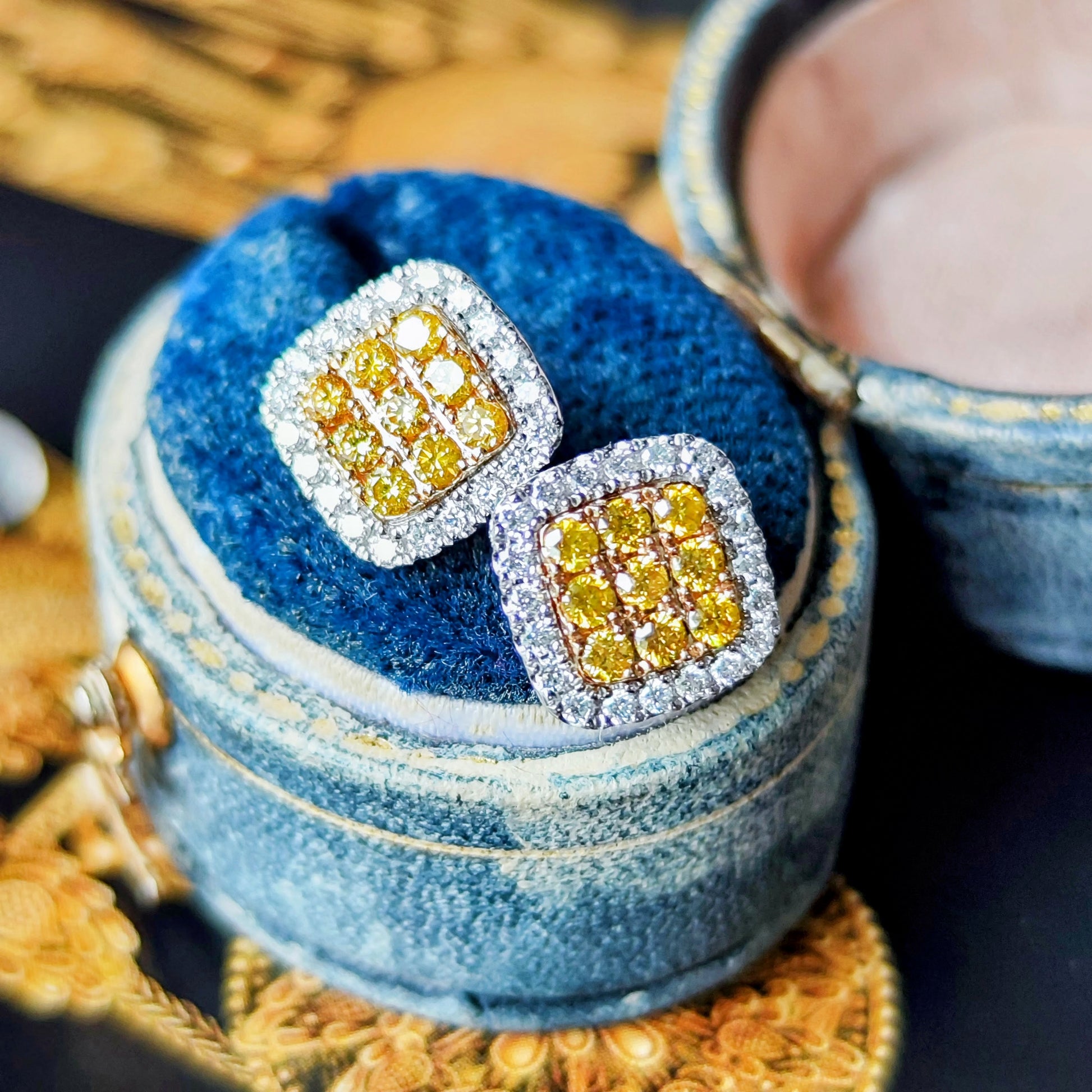 【イエローダイヤ】天然ダイヤモンド ピアス