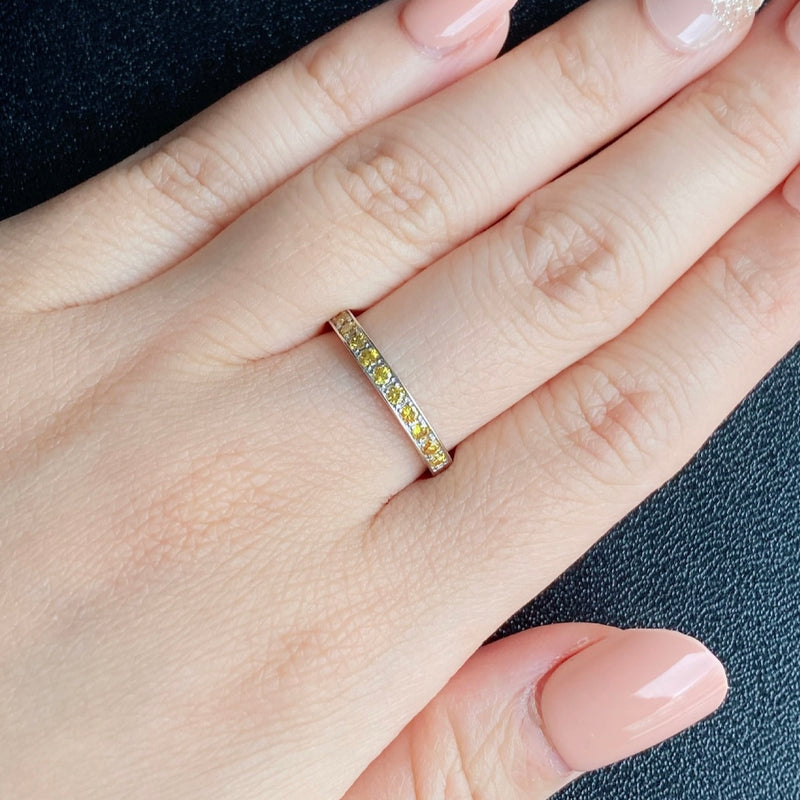 【イエローダイヤ】天然ダイヤモンド ハーフエタニティリング