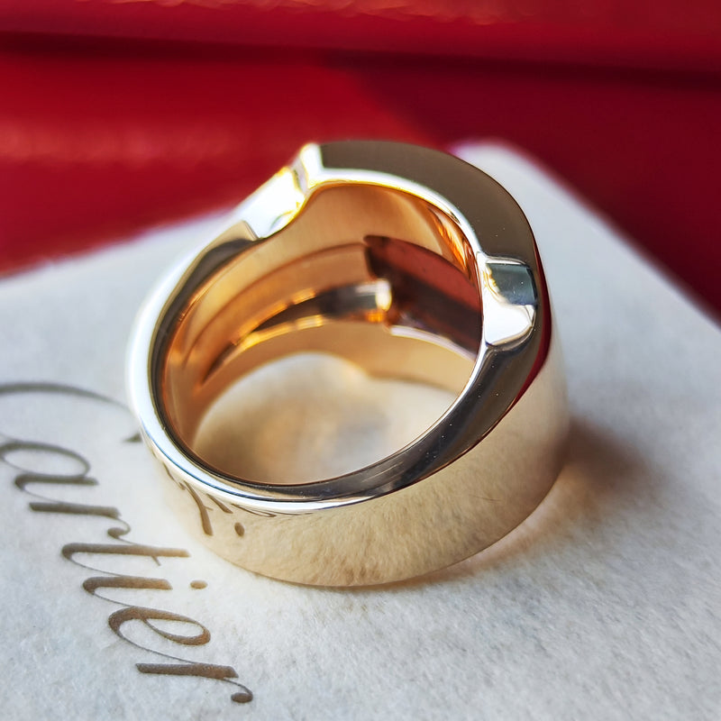 【Vintage Cartier】カルティエ サントス デュモン タイガーアイ 18金PG 10号 リング