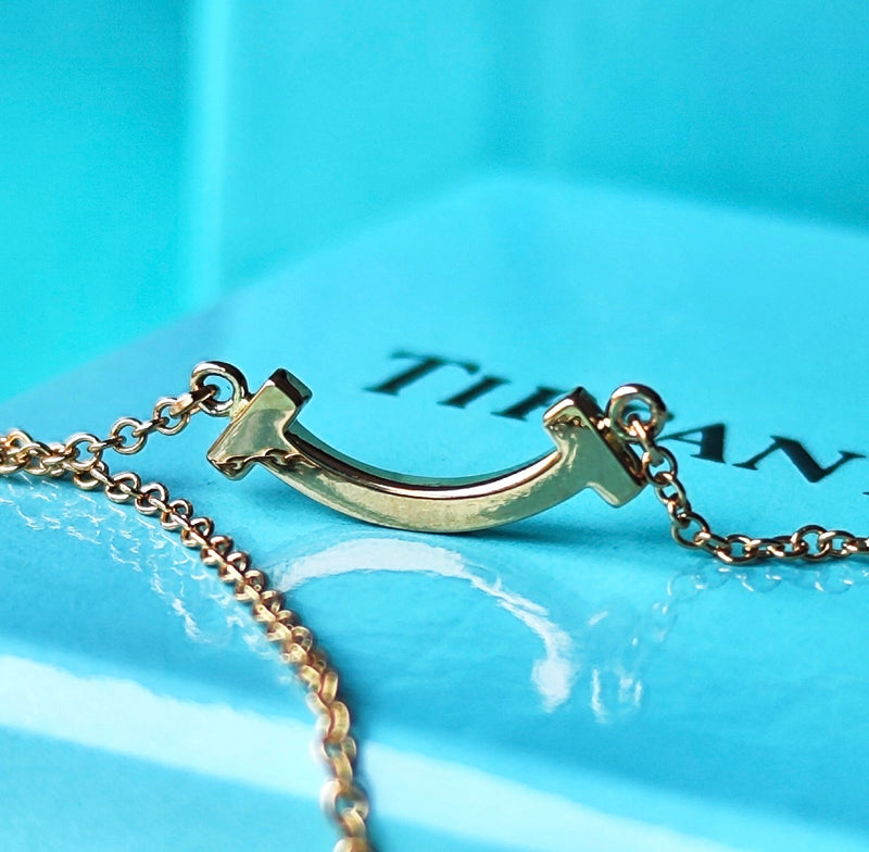 TIFFANY &Co ティファニー Tスマイル ミニ ネックレス 18金PG
