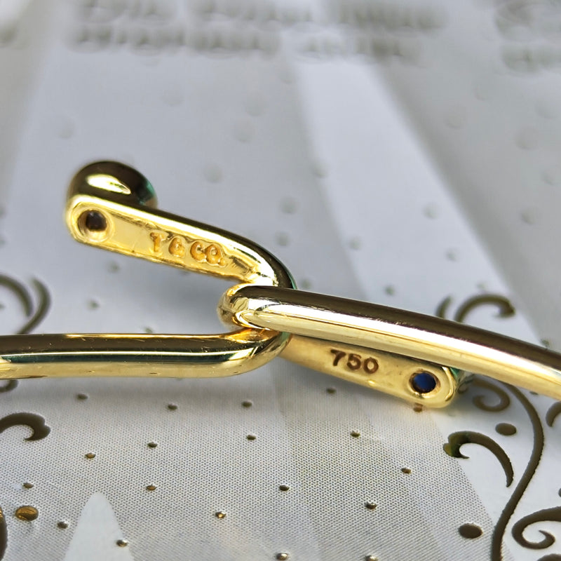 TIFFANY &Co ティファニー ダブルフック サファイア ダイヤモンド 18金YG