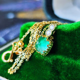 【シュガーローフ】天然エメラルド 天然ダイヤモンド ネックレス