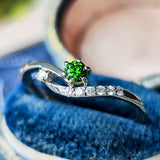 天然デマントイドガーネット 天然ダイヤモンド リング