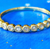 【ローズカット】天然ダイヤモンド ハーフエタニティリング