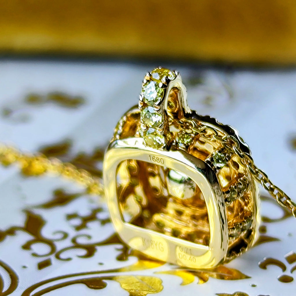 【イエローダイヤ】FANCY INTENSE YELLOW VVS2 0.71ct ネックレス GIA