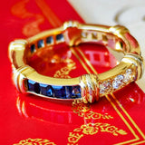 【Vintage Cartier】カルティエ コンテッサ サファイア ダイヤモンド フル リング