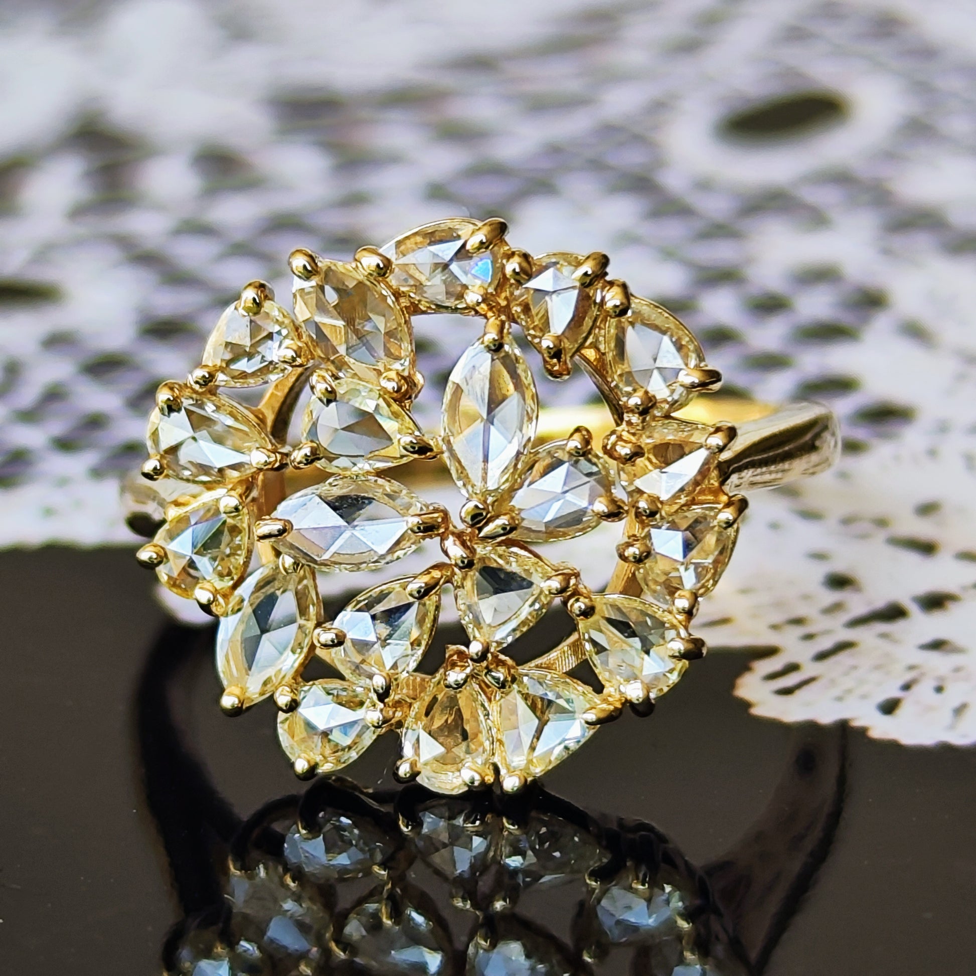 【お値下げ】ローズカット 天然ダイヤモンド 1.03ct リング