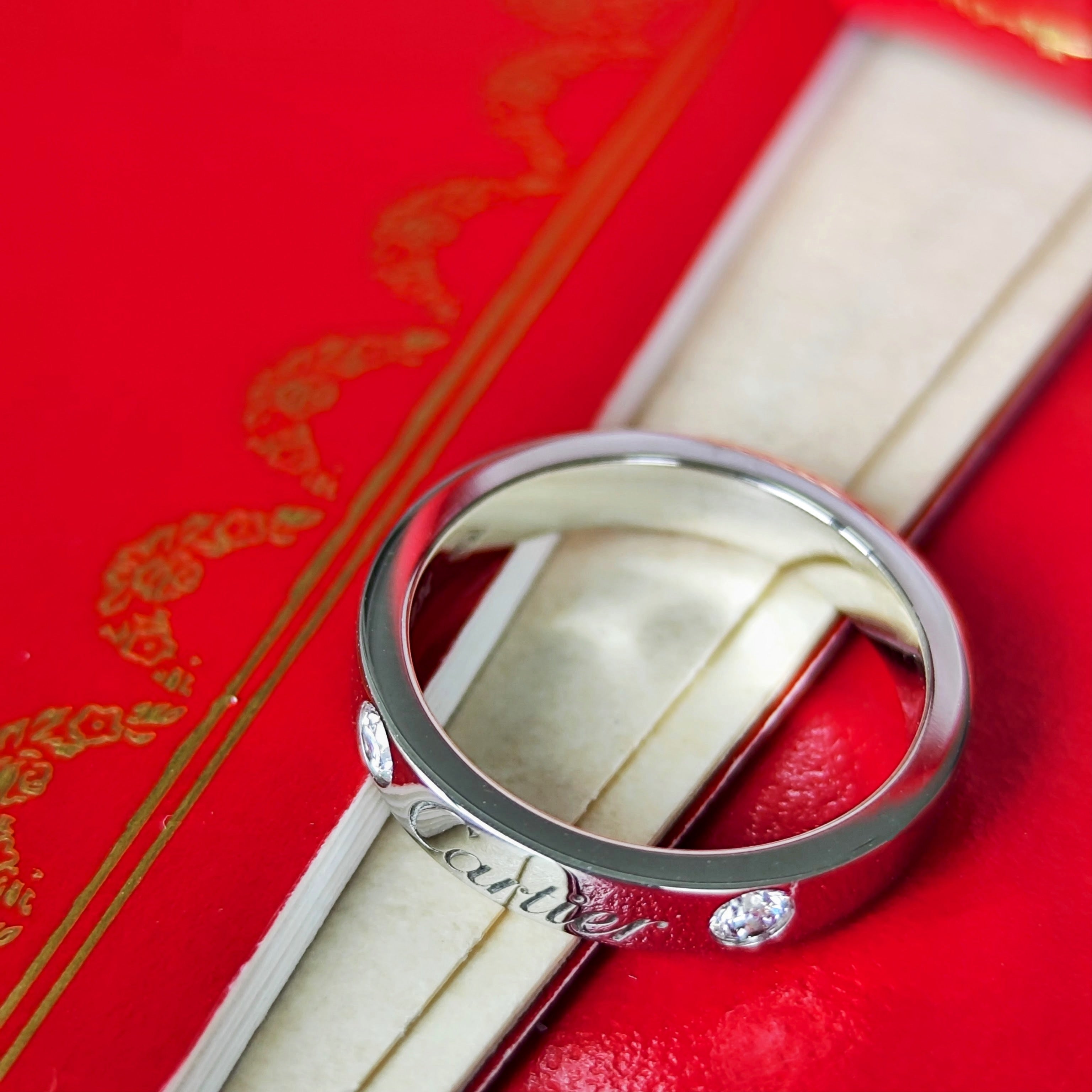 Cartier カルティエ Cドゥ エングレーブド ダイヤモンド プラチナ