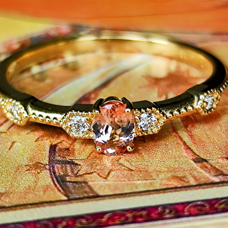 リング 指輪 インペリアルトパーズ 1.26ct ダイヤモンド 0.22ct